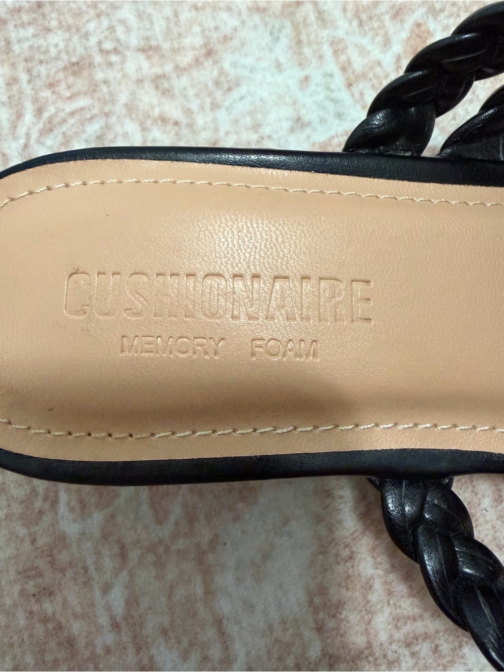 Cushionaire Newton Black Braided Strap Slide Sandals Size 9 - Picture 7 of 8